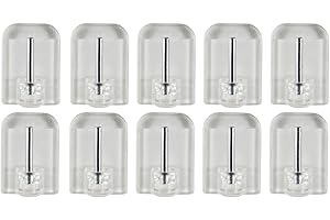 Buddy4Home house accessoires 10x Selbstklebende Gardinenhaken für Gardinenstangen Vitragestangen Fensterhaken für Fenster Klebehaken ohne Bohren Kunststoff Gardinenhalter transparent