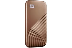 WD My Passport SSD, 2TB SSD Esterno, SSD portatile con tecnologia NVMe, USB-C, con velocità di lettura fino a 1050 MB/s, 1000 MBs in scrittura, funziona con PC, Xbox e Playstation, Oro