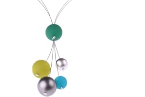 Adi Modeschmuck lange Kette 'Nina',insgesamt 90cm lange,zweisträngige Kette ohne Verschluß aus Polarisperlen und metallic Acrylperlen,handgefertigt in Berlin