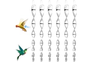 HUAHUANGHUI Repellente per Uccelli,Riflettente Spirale,Uccello Rod,Spaventa Piccioni,Dispositivo Deterrente,Dissuasore per Uccelli,Corvo Scaccia Piccioni i,Repellente per Uccelli Riflettente (6 pezzi)