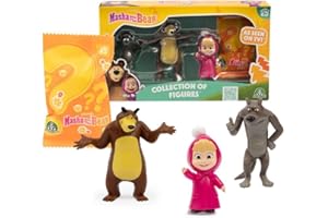 MASHA ET MICHKA MASHA & THE BEAR - Set Composto Da 3 Personaggi Di Masha & Orso Alti dai 5 Ai 7 Cm Ed 1 Esclusivo A Sorpresa, Per Bambini A Partire Dai 3 Anni