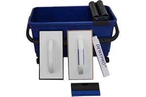 DEWEPRO® 8-teiliges Fliesenleger Waschset S - Werkzeug Set zum Fliesenverlegen mit Waschbox, Schwammbrett und Fugengummi