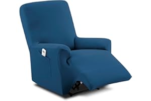 TEXTIL-HOME Textilhome - Elastyczny pokrowiec na fotel Relax TEIDE, 1 siedzisko - od 70 do 100 cm. Kolor Niebieski