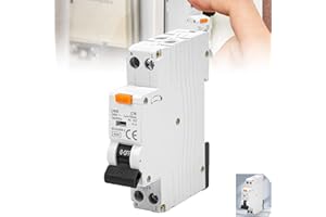GOMETY Interruptor FI/LS: 1 Pieza Interruptor Compacto RCBO, Modelo Curva C, Con Protección Contra Sobrecarga y Cortocircuito, Para Viviendas y Comercio (230V / 16A / 1P+N / 6kA)