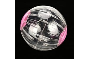 ZERODIS Hamster Exercise Ball,18.5CM 7.3 Inches Plastic Transparent Small Pet Jogging Ball Rolling Wheel Toy Running Activity Relieves Boredom for Hamster Gerbil Mice(Pink)