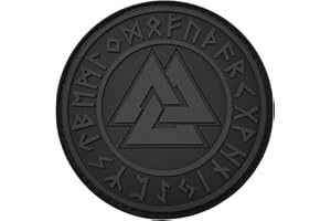 LEGEEON Valknut Wikinger Patch PVC Klett Aufnäher Schwarz Grau für Rucksack Plattenträger Airsoft Taktische Ausrüstung Runen Valhalla Viking Patches