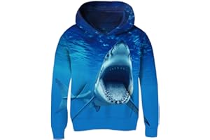 AIDEAONE Ragazzo Felpa Bambino Maglione con Cappuccio Fleece Hoodie 3D Print Pullover Jumpers