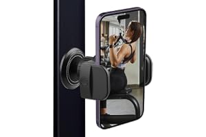 Synkris Magnetisk gymhållare för telefon 4,7–6,7 tum slitstark legeringsbas 360° rotation kraftfulla N52-magneter, kompatibla