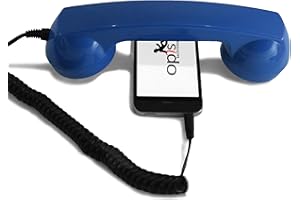OPIS TECHNOLOGY Opis 60s Micro - Combine Telephone Portable/Combiné Téléphone Rétro/Casque Audio en Forme combiné téléphonique pour Les Smartphones Android, Tablettes, Ordinateurs Portables, etc. (Bleu)
