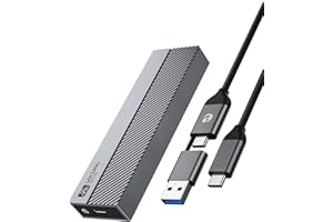 SAN ZANG MASTER NVMe M.2 - Carcasa USB 3.1 Gen 2 10Gbps, transmisión M.2 NVMe SSD Adaptador para 2230 2242 2260 2280 M.2 PCIe NVMe M-Key y M+B Key SSD con Parche de disipación de Calor, sin Herramientas