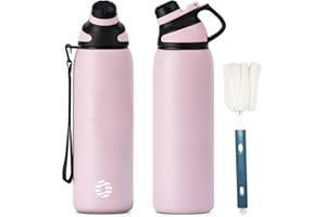 Fjbottle Stainless Steel Water Bottle 600ml/800ml/1L/1.5L with Magnetic Lid, BPA Free Insulated Water Bottle, Sports Metal Water Bottle Hot&Cold Drinks Vacuum Flask Leak-Proof for Gym, Work, Travel