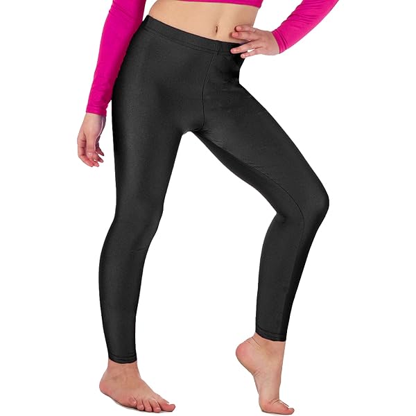 Doomiva Enfant Fille Pantalon Danse Patinage Artistique Sur Glace Pantalon Gymnastique Sport Fitness Mode Leggings Collants Patcwork Extensible 5-14 Ans Bleu Clair 5-6 Ans