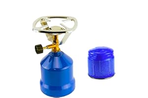 Lacosvi - Hornillo camping Gas Portátil Color Azul Con 1 Bombona de Gas 190g Perforable