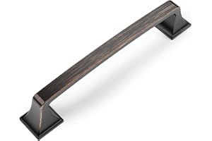 Amerdeco 6 Stück Möbelgriffe Öl rieb Bronze 128mm Lochabstand Zinklegierung Griffe für Küchenschränke Schrankgriffe Schubladengriffe Türgriffe für Küchenschränke Kleiderschrank UK0015