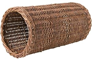 Trixie 62833 Willow Tunnel för Smådjur, Brun, 38,6 x 20,6 x 19,8 cm | Retur och lekplats för små djur av obehandlat trä - för att gömma sig, leka och som gnagematerial