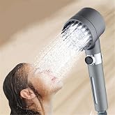 Jouis Duş Başlığı Masajlı U&ccedil;lu, Su Stop Tuşlu,Filtreli 3 Fonksiyonlu El Duş,%30 Su Tasarruflu Handshower, Massage Handshower
