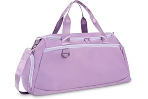 Sports Tote Gym Bag, Cloudgree Travel Duffel Bag for Sports, Gyms and Weekend Getaway, Waterproof Luggage Bag with Shoes and Wet Clothes Compartments, Carry-on Overnight Bag for Men Women (Purple)