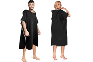 DIELOVEHUA Poncho Surf in Microfibra con Cappuccio - Accappatoio da Bagno ad Asciugatura Rapida per Uomini & Donne, Nuoto, Campeggio