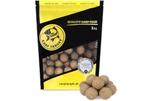 Carp Target - Boilies Premium 16/20/24 mm - 1kg - 10 uova per 1 kg di boilies - Pallina per esche affondanti per carpe e carpe erbivore - Miscela aromatizzata di accessori Haith's