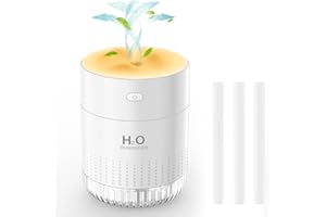 BAMCOO Luftbefeuchter Mini Luftbefeuchter klein USB einstellbar Mit Led-Licht AIR Humidifier mini with Soft Night Light für bedroom plants kinderzimmer Büro,Babyzimmer (3 Hügel)