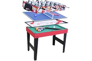 HLC Table Multijeux Enfant 5 en 1 - avec Snooker, Tir à l'arc, Hockey, Tennis De Table, Basket-Ball pour Famille, Parent-Enfant, Jeux De Table Interactifs (92 * 46 * 73cm)