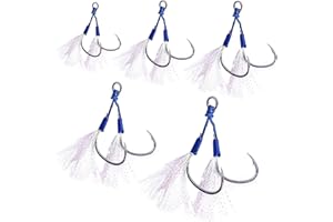 SWYSGS Hamecon Peche,Peche en mer,Carbone Ensemble Hameçons Pêche Acier Carbone Hameçons Barbelés pour la Pêche en Eau Salée Mixte