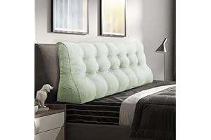 ‎JOHNEAR Johnear Rückenkissen Lendenkissen für Sofa Bett Rückenlehne Lesekissen ，Großes Bücherkissen Hohe Kopfteil zweireihig Keilkissen Wandkissen Beinkissen (Beige，180 x 26 x 55cm)