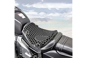 KEEPLUS Moto 3D Honeycomb Shock, Motorcycle Comfort Gel Seat Cushion Pillow Pad Cover Pressure Relief Motorbike, Motorcycle Seat Cushion, Motorcycle Seat Cushion Pressure Relief Ride Pad, Shock Absorption