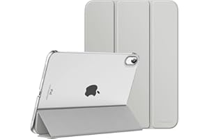 MoKo Hülle für ipad 10 Generation 2022, ipad 10,9 Hülle Dünne Leichte PU Leder Tablet Hülle mit Auto Schlaf/Aufwach Funktion Transluzente PC Rückseite, Silber