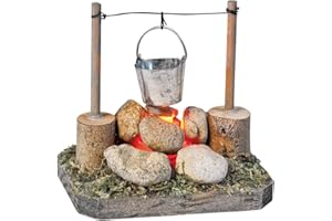 ‎VBS VBS Miniatur Lagerfeuer mit LED ca. 8x8x6cm Krippe Miniaturen Miniaturwelt Modellbahn Feuer Kochfeuer