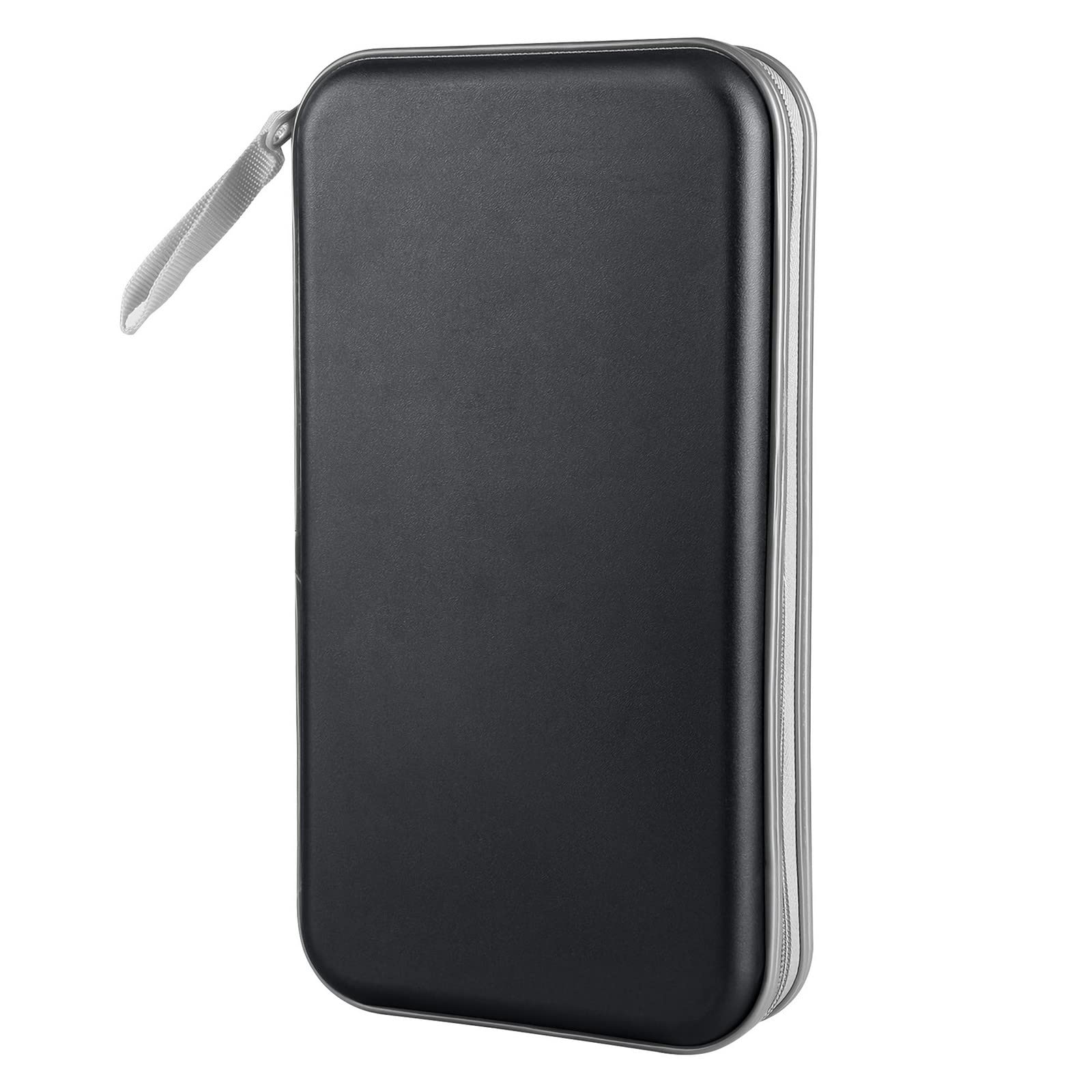 CD Case, DVD Case Holder 96 Capacity Hard Plastic CD DVD Disc Cases Storage Binder Wallet for Car Home Office Travel (Black)