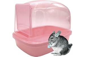 kathson Dwarf Hamster Dry Bathroom, Chinchilla Sauna Toilet Plastic Sand Bath House Ideal for Gerbils, Hedgehog, Squirrel and Other Small Animals (Pink)