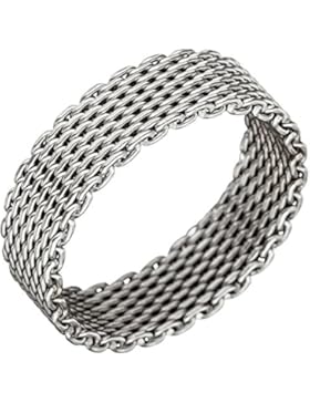 Milanaise Ring Damenring aus echtem 925 Silber rhodiniert Silberring Breite 6mm
