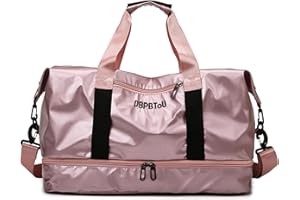 DBPBToU Bolsa Deporte para Mujer y Hombre Bolsa de Viaje con Compartimento para Zapatos y Compartimento para Humedad, Bolsa de Gimnasio de Mano con Soporte para Esterilla de Yoga