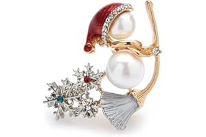 LUXYLEI Spilla Natalizia Per Spillo Di Cristallo Per Spilli Fiocchi Di Neve Perle Perle Per Le Decorazioni Di Natale Per Decorazioni Di Natale