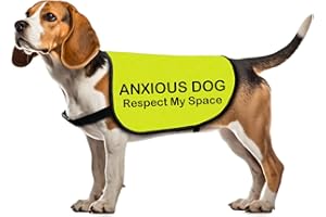 ZUO BAO Anxious Dog Jacket Vest Respect My Space Dog Walking Slogan Warning Vest (Anxious Dog Space-Medium)