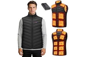 BIAOQINBO Gilet Chauffante avec Batterie 27000mAh 7.4V Doudoune Chauffante Veste Électrique 3 Niveaux de Chaleur 17 Zones Homme Femme