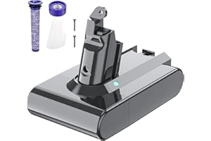 POWTREE V6 Akku 6000mAh, Ersatzakku für Dyson V6 DC58 DC59 DC61 DC62 DC72 DC74 Animal SV03 SV04 SV05 SV06 SV07 SV09 Staubsauger (2 Filter + 1 Batterie schutzkappe + 2 Schrauben)