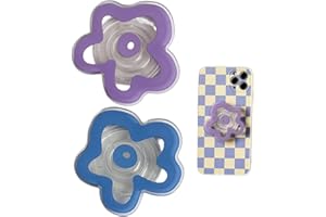 NASSMOSSE Teblo de teléfono 2pcs Universal expansión de Flores Soporte de teléfono móvil de boletín móvil con una Parte Superior Intercambiable para teléfonos tabletas Azul púrpura