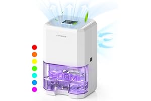 ZEYUMEE Mini Dehumidifier for Home Damp 1.2L Small Air Dehumidifier for Bedroom,Drying Clothes,Bathroom,Wardrobe, Basement, Office,Garage,RV,with 3-Hour Timer, Auto Shut-Off & 7 LED Changing Lights