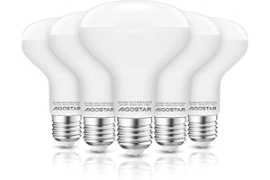 Aigostar E27 LED Reflektor Kaltweiß 12W Lampe 1170 Lumen Glühbirne Leutchtmittel 6500 Kelvin, R80 170° Abstrahlwinkel Energiesparlampe, 5 Stücke
