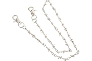 SHINEOFI Trendy Silver Metal Waist Chain for Jeans, Hip-Hop Style Pants Chain, Gothic and Clothes Decor Accessories, 31.1 Inches