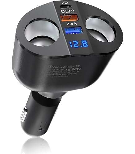 Adaptateur Allume-cigare 6-en-1 120W - 3 Prises 12V + USB QC3.0 + USB 3.1A + PD - Pour Voiture, Camping, Longue Autonomie - 3
