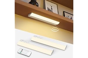 VLOEE Motion Sensor Lights Indoor Rechargeable, 3000K USB-C LED Under Cabinet Lights with Remote Wireless Automatic Wardrobe Lights Battery Operated Magnetic Cupboard Strip Lights for Kitchen Counter Closet