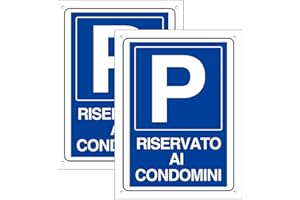 FOXNEC Cartello Area RISERVATO AL CONDOMINI 2 Pezzi - 20x30cm - PVC Ultra Resistente - Fori preforati - Impermeabili, Resistenti al Sole, non Facilmente Deformabili (Segnaletico-1)
