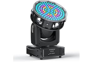 FIERYZEAL 200W Moving Head LED RGBW Bühnenlicht Strahler Beam Scheinwerfer 20CH/57CH Partylicht für Tanzfläche DJ Bar Disco Effektstrahler Bühnentechnik (1 Pack)