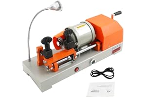 CDZHLTG Schlüsselkopiermaschine, 120W Horizontale Updated Schlüsselmaschine Schlüsselfräse Schlüsselvervielfältiger mit 3W LED Lampe & Hand Crank, Schlüssel Schneidemaschine