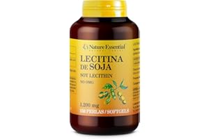 Nature Essential | Lecitina de Soja 1200 mg | 150 Perlas | No-GMO | Fuente de Fosfolípidos | Cuidado Hepático y Metabólico