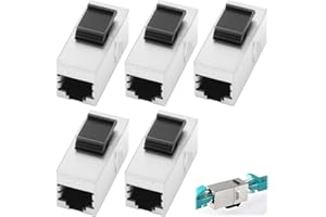 TOALUEA 5 Piezas Cat7 Keystone Módulo RJ45 Hembra LAN Cable 10Gbps para Cat7 Cat6 Cat6A Cat5E Cat5 Acopladores Jack Blindado Soporte Extensión Ethernet Conector Modular Sin Herramientas