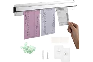 MaxAwe Support mural en aluminium de 60 cm pour les commandes de restaurant, tickets de factures ou reçus de facture à suspendre pour tenir fermement les commandes, onglets ou papiers (60 cm)